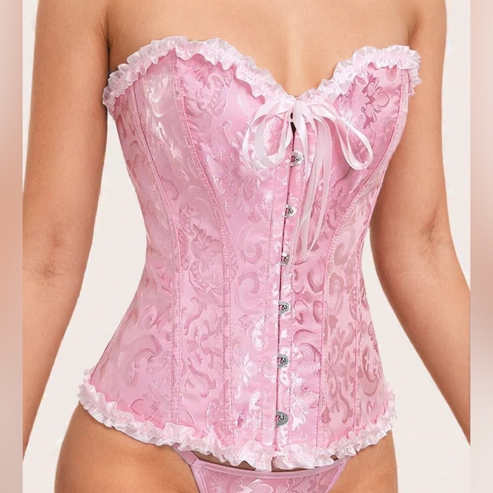 NWOT - Deluxe Sweetheart Corset in Pink - Size XXL